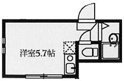 アーバンプレイス新大塚 1階ワンルームの間取り