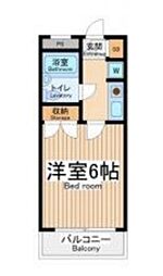 センチュリーハイツ三徳 6階1Kの間取り