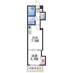 南海線 石津川駅 徒歩3分の賃貸アパート 3階1DKの間取り