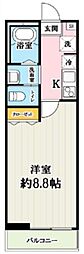 ベストみずほ台 1Kの間取図画像