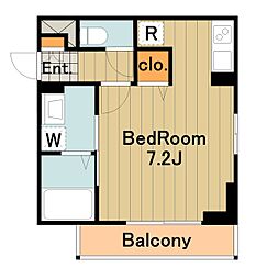 京王相模原線 京王堀之内駅 徒歩9分の賃貸アパート 2階1Kの間取り