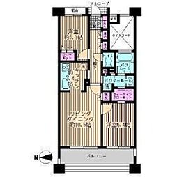 パークスクエア川口 10階2LDKの間取り