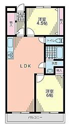 シーザーレジデンス福生 3DKの間取図画像