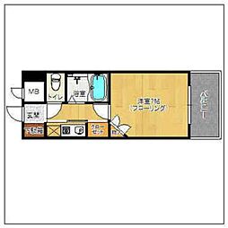 エステート・モア天神AXIS 1Kの間取図画像