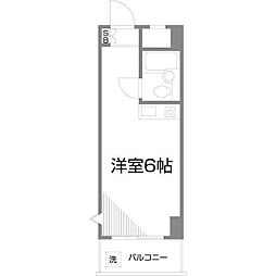 ハイムピア8 5階ワンルームの間取り