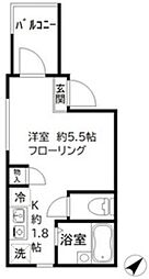 MELDIA梅田 B棟 3階ワンルームの間取り