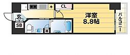 エステムコート神戸ハーバーランド前4ベイライト 1Kの間取図画像