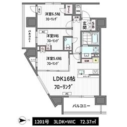 ザ・パークハウス中野坂上レジデンス 3LDKの間取図画像
