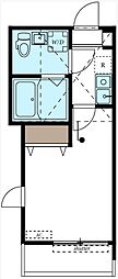 FERIO三ッ沢 1Kの間取図画像