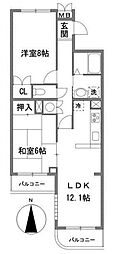ファラオ・イン・浦和 2LDKの間取図画像