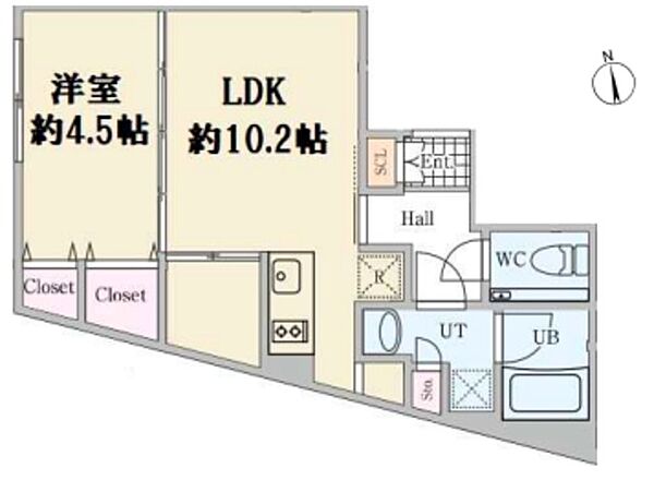 Reve Residence 高輪 ｜東京都港区高輪２丁目(賃貸マンション1SLDK・2階・37.10㎡)の写真 その2