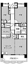 ビレッジハウス東松山タワー1号棟 3LDKの間取図画像