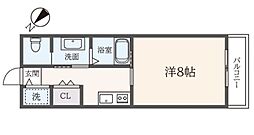 ＫＳＰマンション 2階1Kの間取り