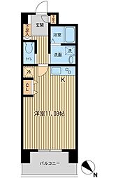 六本木ライズハウス ワンルームの間取図画像
