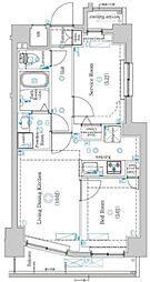 東武伊勢崎線 鐘ヶ淵駅 徒歩2分の賃貸マンション 2階1SLDKの間取り