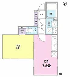 ルミナスフラット 1DKの間取図画像