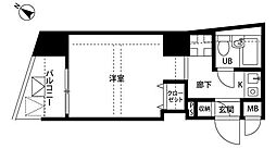 プレール新宿余丁町 7階1Kの間取り