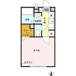 シャルム 1Kの間取図画像