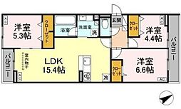 Calme Ville 2階3LDKの間取り