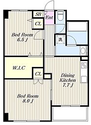 カルムー町田 3階2DKの間取り