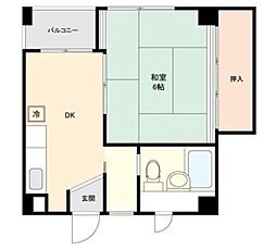 ライオンズマンション東神田 9階1DKの間取り