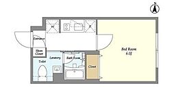ガーデンレジデンス恵比寿 2階1Kの間取り