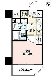 プレール・ドゥーク川口並木 1Kの間取図画像