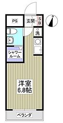 リエス習志野台 1階ワンルームの間取り