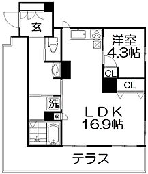 シャーメゾン楠葉 1LDKの間取図画像