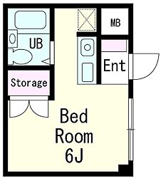 サンライズ 1階ワンルームの間取り