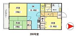 ボナール 3DKの間取図画像