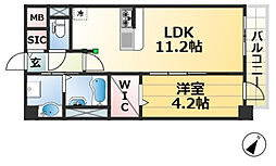 リアライズ神戸長田 1LDKの間取図画像