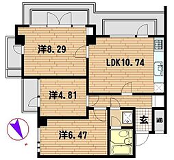 ベルテ代々木2 3LDKの間取図画像