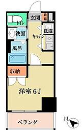 Rire Iuchi 5階1Kの間取り