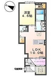 所沢市大字北秋津 アパート新築工事 1LDKの間取図画像