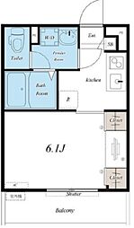 リブリ・グリーン東新小岩 1階1Kの間取り