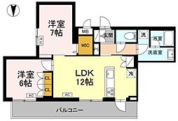 ロイジェント上板橋 2LDKの間取図画像
