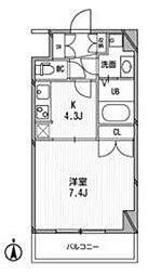 スペーシア高円寺I 4階1Kの間取り