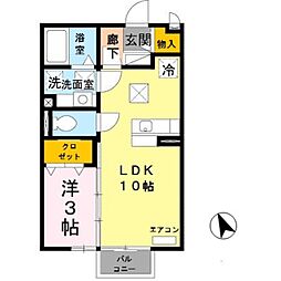 南海線 和歌山市駅 徒歩27分の賃貸アパート 1階1LDKの間取り