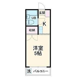 サンアベニュー小手指南 1Kの間取図画像