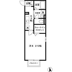エトワールトモカ 1階1Kの間取り
