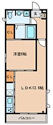 東急多摩川線 矢口渡駅 徒歩5分の賃貸マンション 1階1LDKの間取り