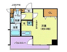 ディアレイシャス木場公園 1Kの間取図画像
