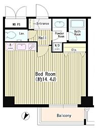 ワッツ白金 6階1Kの間取り