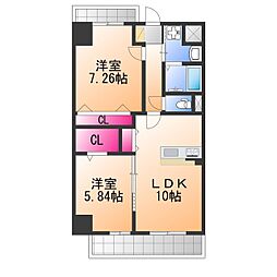 FREEDOM residence堺寺地町 2LDKの間取図画像