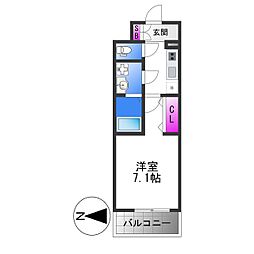 Osaka Metro中央線 緑橋駅 徒歩3分の賃貸マンション 2階1Kの間取り