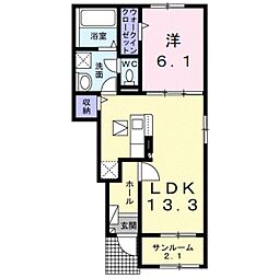 ＭｉｎｉｃｏII 1階1LDKの間取り