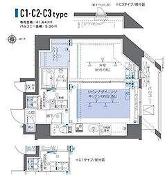 ズーム秋葉原 11階1LDKの間取り