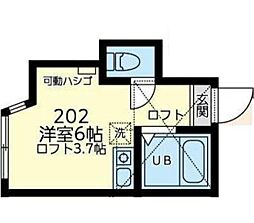 ユナイト井土ヶ谷ピグマリオンランド ワンルームの間取図画像