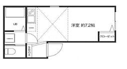 KIフラット3 2階ワンルームの間取り